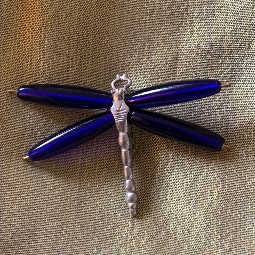 Vintage Signed Jen Rutheny Sterling Dragonfly Pin